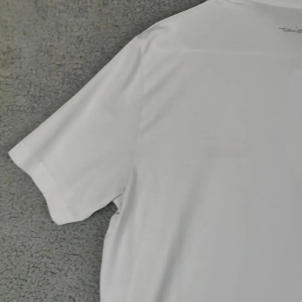Travis Mathew Polo Shirt Mens Large White Lightweight Stretch Golf barefoot Open